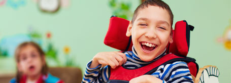 Disabled child smiling